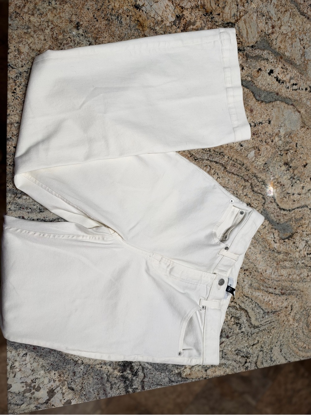 SPANX Cream High-Rise Flare Jeans